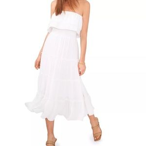 Women's Strapless Ruffle Tiered Maxi Dress